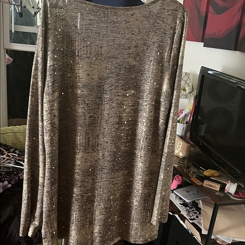 JM Collection Metallic Knit Top - Picture 5 of 5
